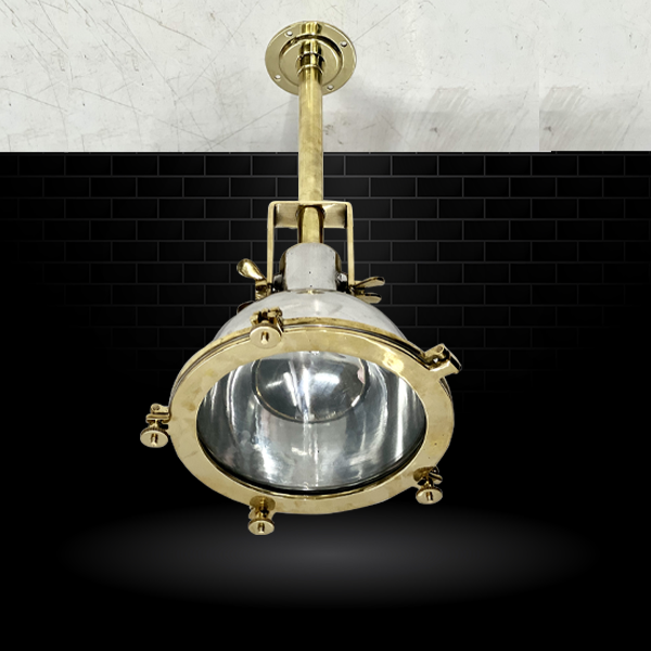 Smooth Aluminum and Brass Ceiling Mount Pendant Light Fixture